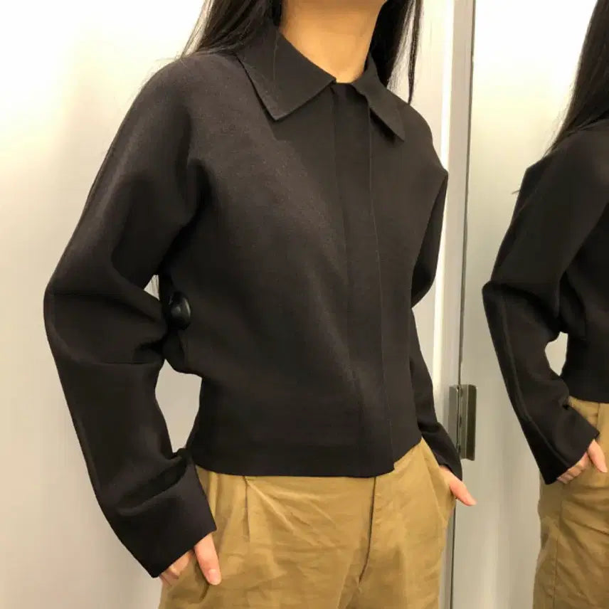 [BUNJANG] COS Knitted Cropped Jacket Brown XS / COS 코스 니티드 크롭자켓  브라운 xs 1회 착용