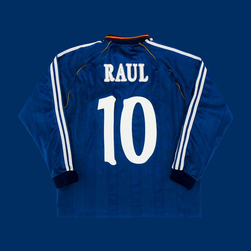 [BUNJANG] Adidas Spain 99/00 Away Long Sleeve Raul Gonzalez Jersey L / 정품 아디다스 스페인 유니폼 99 00 원정 긴팔 라울 곤잘레스 해외 L