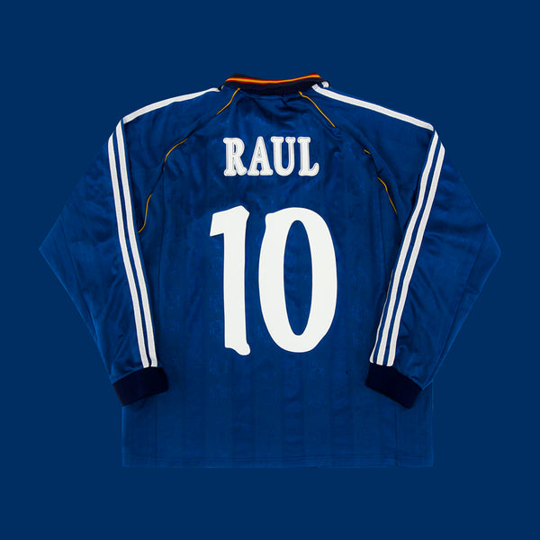 [BUNJANG] Adidas Spain 99/00 Away Long Sleeve Raul Gonzalez Jersey L / 정품 아디다스 스페인 유니폼 99 00 원정 긴팔 라울 곤잘레스 해외 L