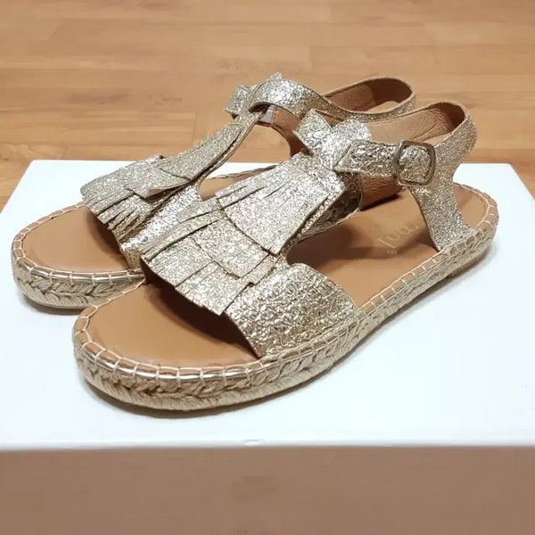 [BUNJANG] Mipel Espadrilles Handmade Leather Women's Sandals / 새상품)스페인 마이폴 에슈파드류/수제 가죽 여성샌들 230-볼날씬235