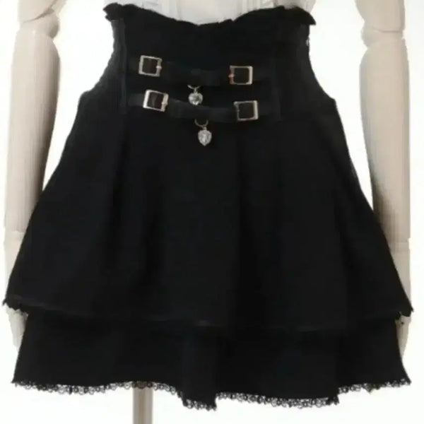 [BUNJANG] Lizlisa Jirai Kei Skirt / Lizlisa 리즈리사 2연벨 검정 지뢰계 양산형 서브컬쳐