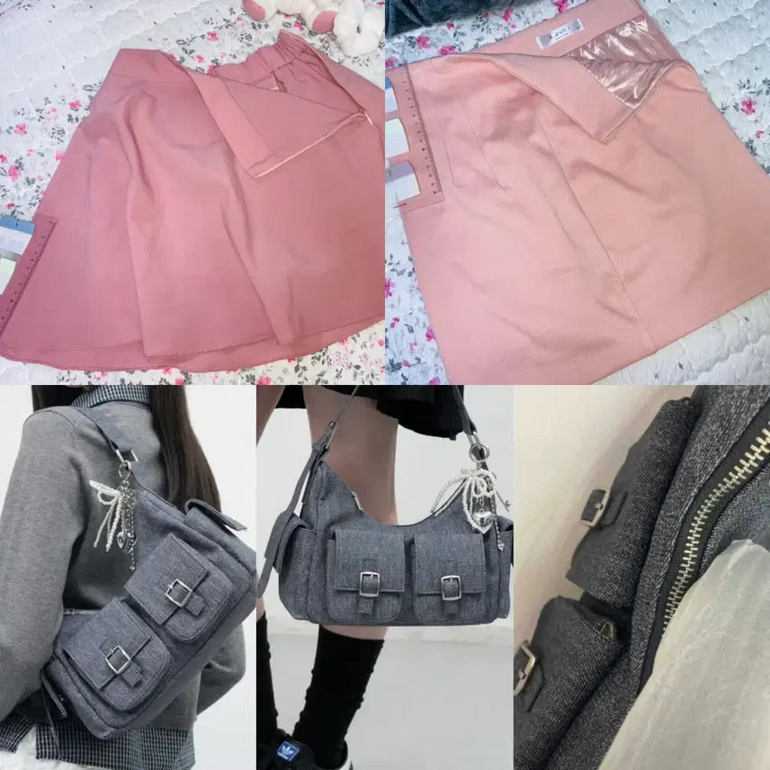 [BUNJANG] Skirt Set with Handbag / 가방+스커트 2개