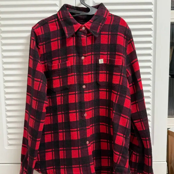 [BUNJANG] Mootnukle Rocker Jennie Red Check Shirt / 무스너클 로커 제니 레드 체크 셔츠 남방