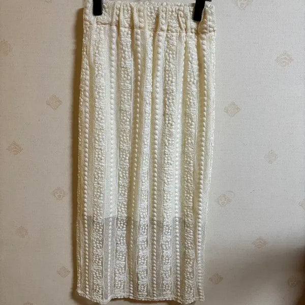 [BUNJANG] Ivory Lace Long Skirt / 아이보리 레이스 롱스커트 롱치마
