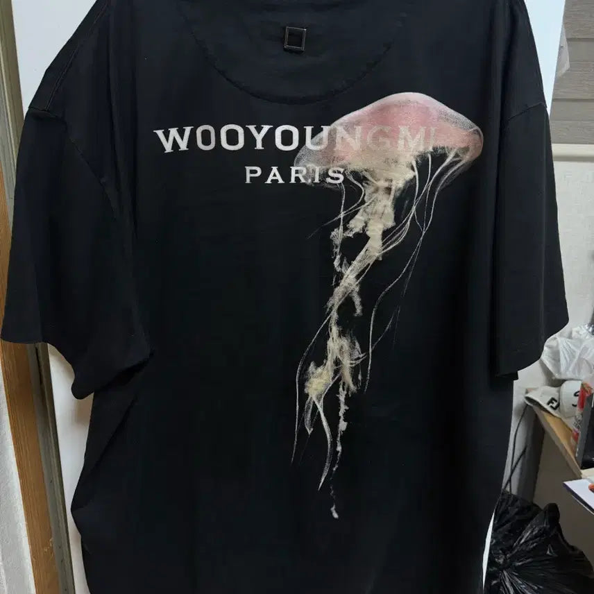 [BUNJANG] Wooyoungmi Jellyfish Print T-Shirt / 우영미 젤리피쉬 티셔츠 52사이즈 (110)