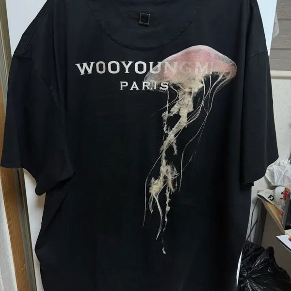 [BUNJANG] Wooyoungmi Jellyfish Print T-Shirt / 우영미 젤리피쉬 티셔츠 52사이즈 (110)