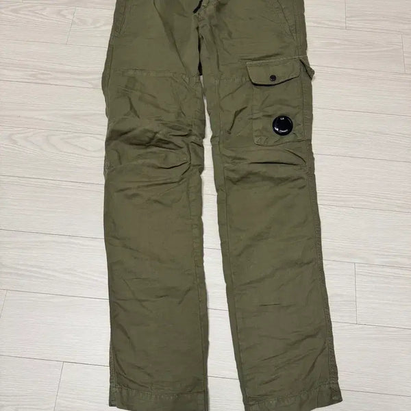 [BUNJANG] CP Company Khaki Linen Cargo Pants Size 82 / CP컴퍼니 카키 린넨 카고팬츠 82사이즈