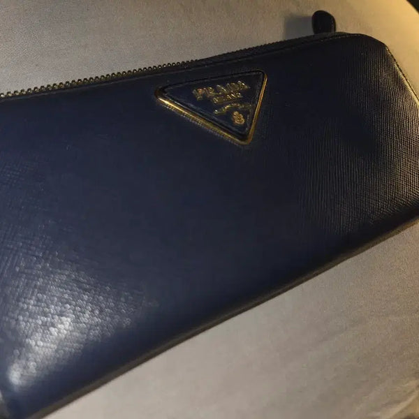[BUNJANG] Prada Saffiano Zip Around Long Wallet Navy / [100%정품] 프라다 사피아노 네이비