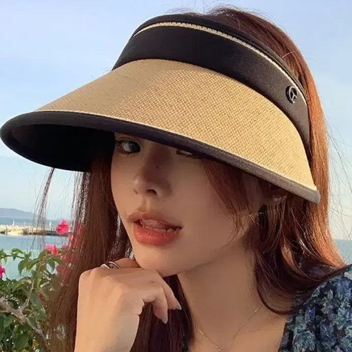 [BUNJANG] Beige + Black Sun Cap Hat Set / 베이지+블랙 2개 썬캡 챙모자 자외선차단 모자