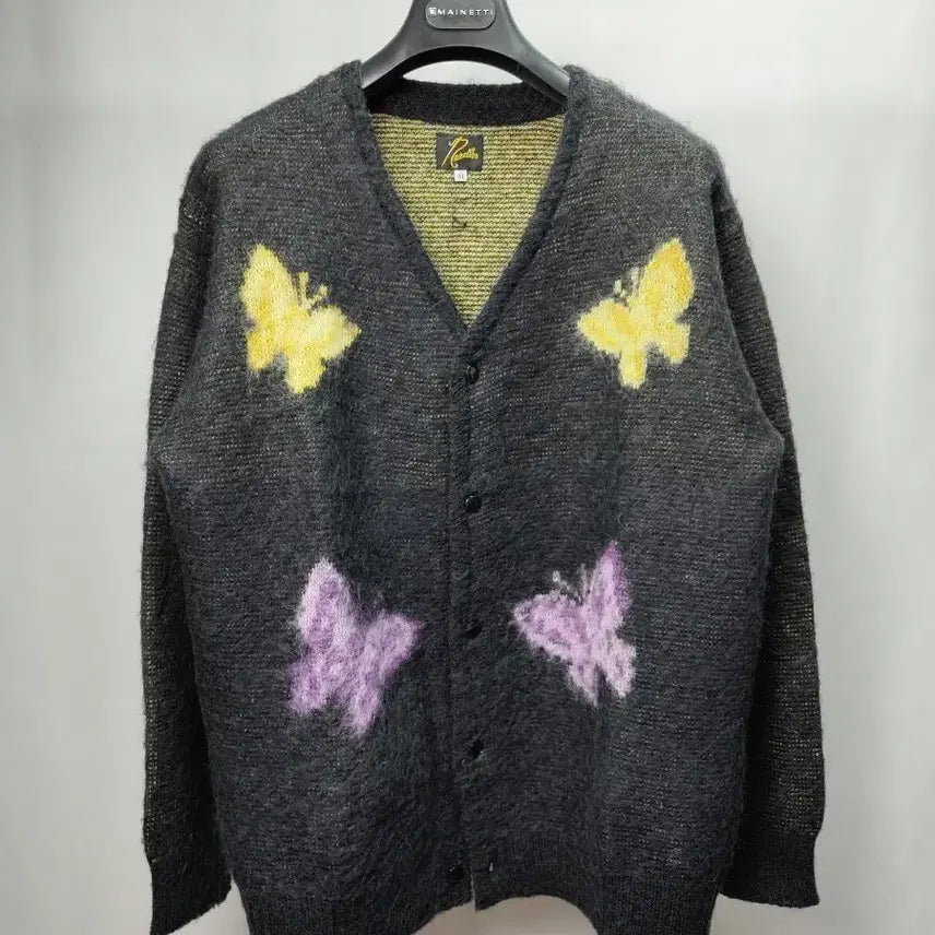 [BUNJANG] Needles Mohair Cardigan Butterfly Charcoal M / 니들스 빠삐용 모헤어 가디건 m