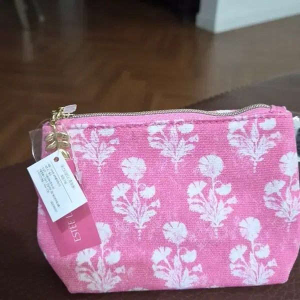 [BUNJANG] Estée Lauder Pink Flower Pattern Pouch / 에스티로더 파우치 핑크 플라워 패턴