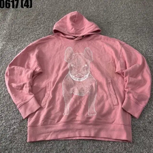 [BUNJANG] Life Work Dog Printing Hoodie S / 라이프워크 강아지 프린팅 후드티 S 0617
