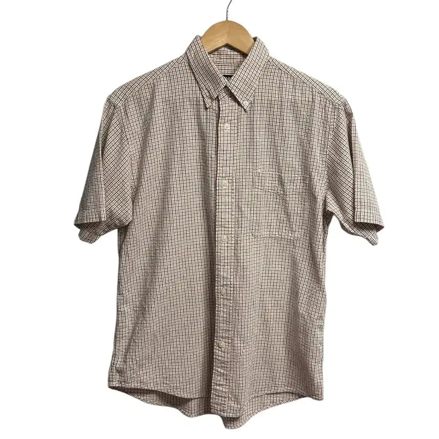 [BUNJANG] Uniqlo 90s Japanese Edition Seersucker Cotton Check Short Sleeve Shirt - M / 90s 유니클로 일본판 시어서커 코튼 체크 반팔 셔츠 M size