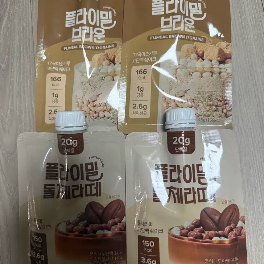 [BUNJANG] Fly Meal Protein Shake Brown & Dolce Latte Flavor / 플라이밀 단백질쉐이크 4개 브라운 2/ 돌체라떼 2