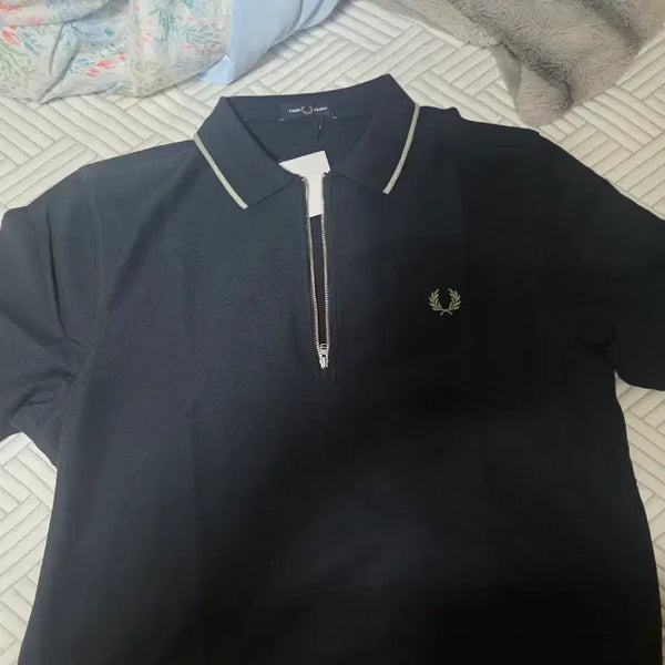 [BUNJANG] Fred Perry Crepe Flo Shirt L Navy / 새 상품)프레드 페리 L 네이비 크레이프 플로셔츠