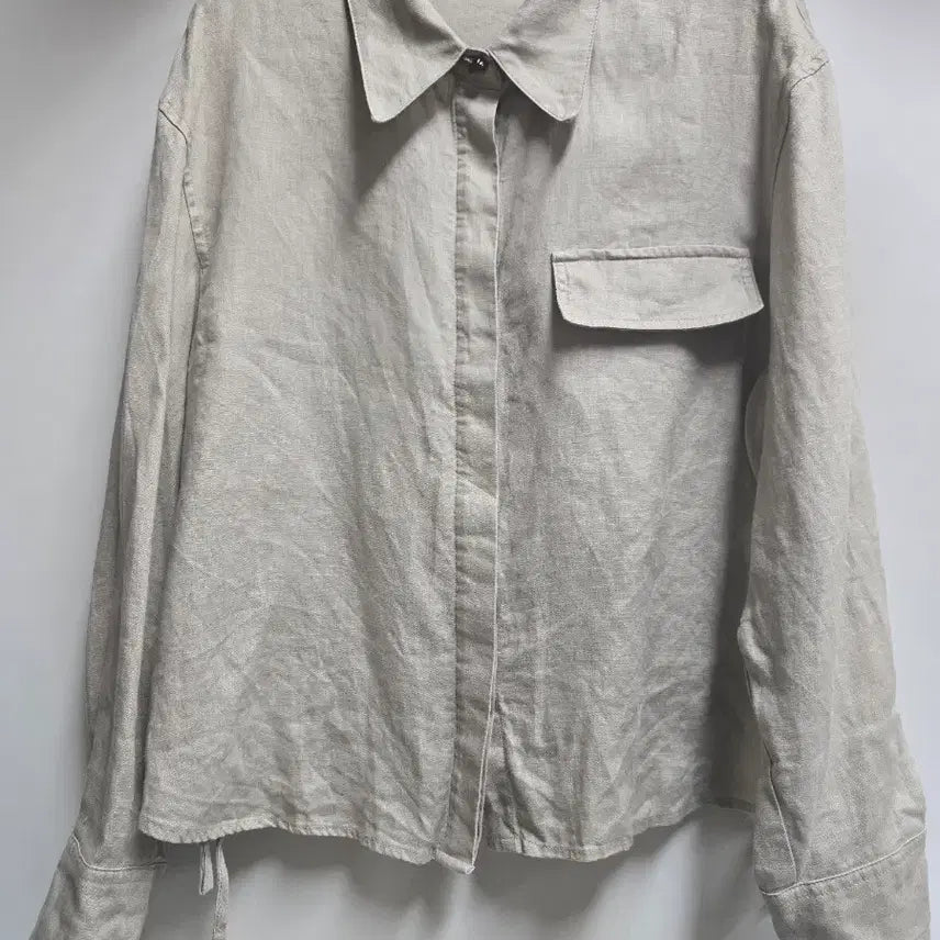 [BUNJANG] The Edge Linen Shirt Beige Size 55 / 더 엣지 린넨 셔츠 베이지 55
