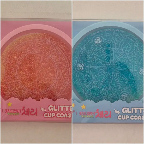 [BUNJANG] Cardcaptor Sakura CGV Collaboration Magic Circle Glitter Cup Coaster (Pink Clear Blue) / 미개봉카드캡터체리카캡체cgv콜라보굿즈사쿠라핑크클리어블루마법진글리터컵코스터
