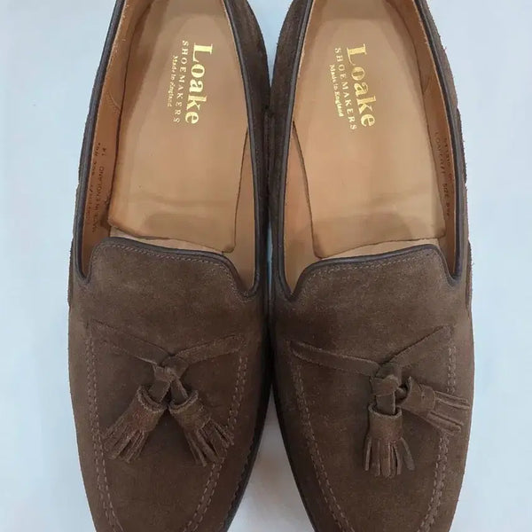 [BUNJANG] Loake Men's Brown Suede Tassel Loafers / (정품)로크 남성 브라운 스웨이드 태슬 로퍼