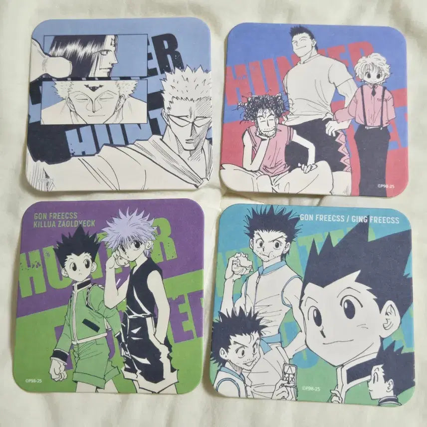 [BUNJANG] Jump Shop Hunter x Hunter Original Art Coaster Bundle Set - Gon & Killua / (일괄) 점프샵 헌터헌터 원화 아트 코스터 - 곤 키르아