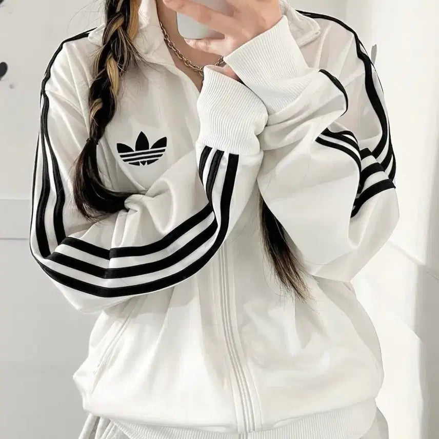 [BUNJANG] Adidas Firebird White Jersey Track Top / 아디다스 구파이어버드 화이트 져지 트랙탑 대장 실사있음