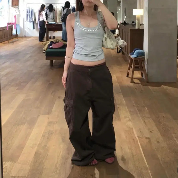 [BUNJANG] Brandy Melville Brown Cargo Pants / 브랜디멜빌 브라운 카고 팬츠