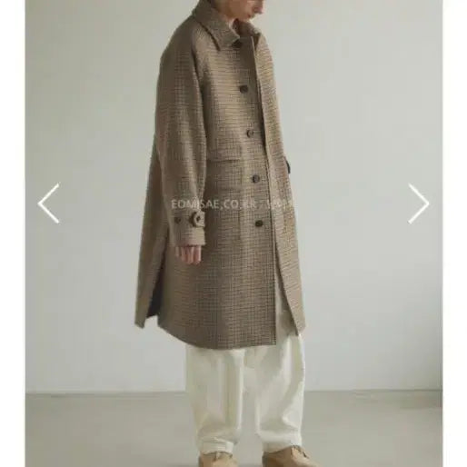 [BUNJANG] Artiffacts Check Pattern Balmacaan Coat L / 아트이프액츠 체크패턴 발마칸 코트 L사이즈 무료배송