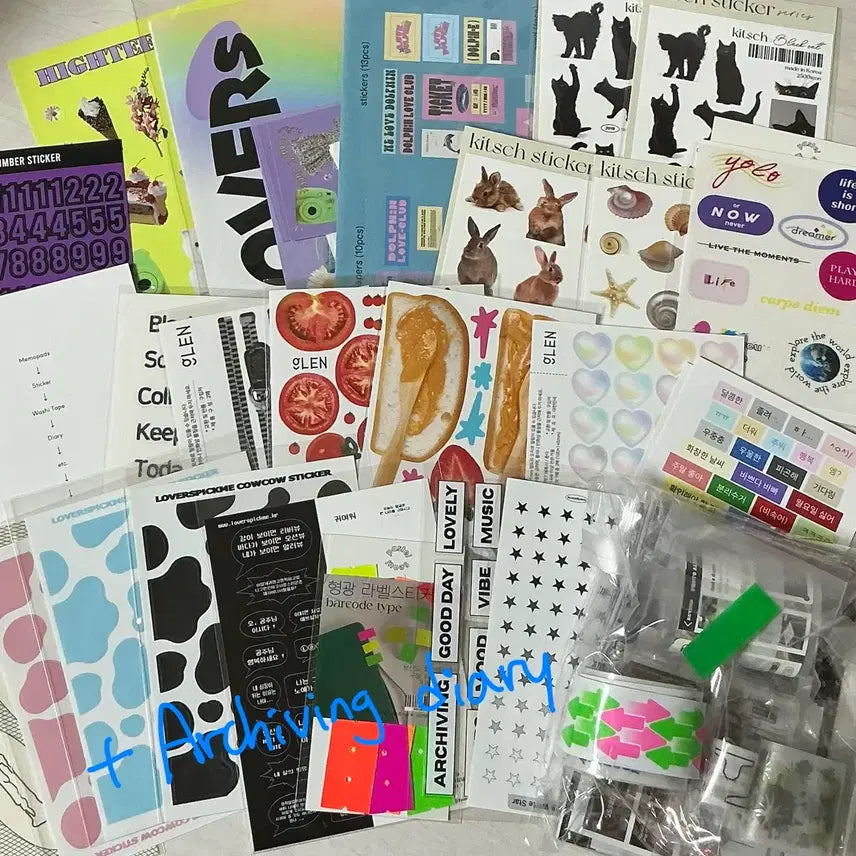 [BUNJANG] Scrapbooking Deco Set with Glen Kiescut Sampler / 스크랩다꾸 세트(+ 글렌 키스컷 20종 맛보기, 다이어리 1권)