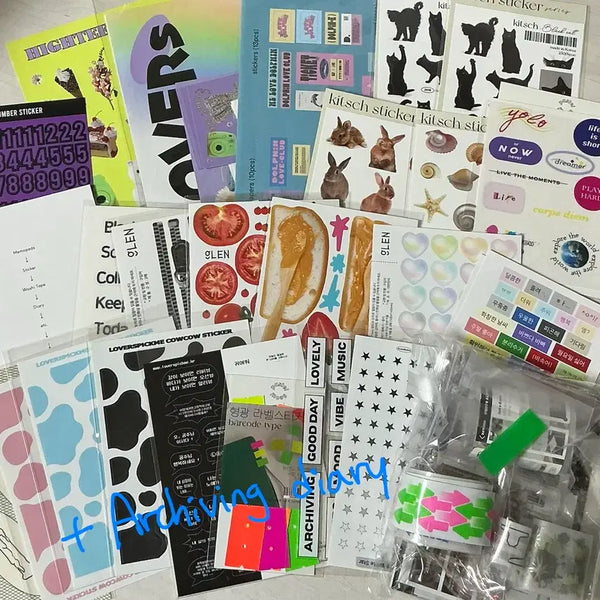 [BUNJANG] Scrapbooking Deco Set with Glen Kiescut Sampler / 스크랩다꾸 세트(+ 글렌 키스컷 20종 맛보기, 다이어리 1권)