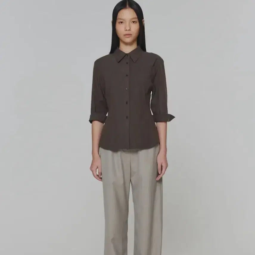 [BUNJANG] Amomento Half Sleeve Shirt Brown / 아모멘토 HALF SLEEVE SHIRTS 브라운