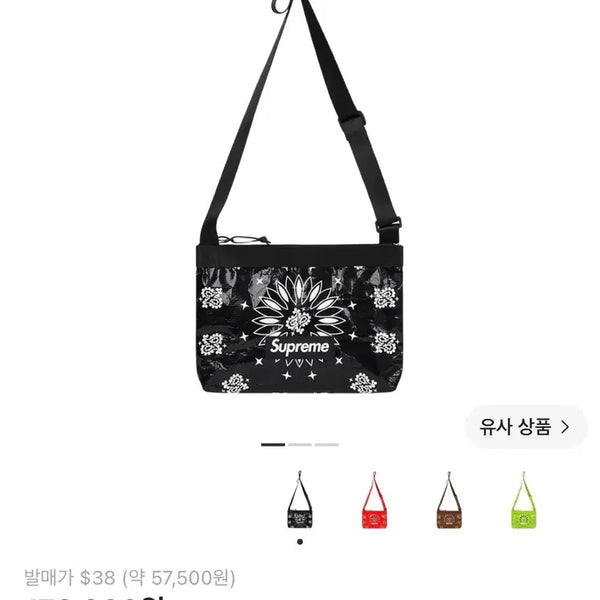 [BUNJANG] Supreme Bandana Tarp Side Bag Black / 슈프림 반다나 타프 사이드백 블랙