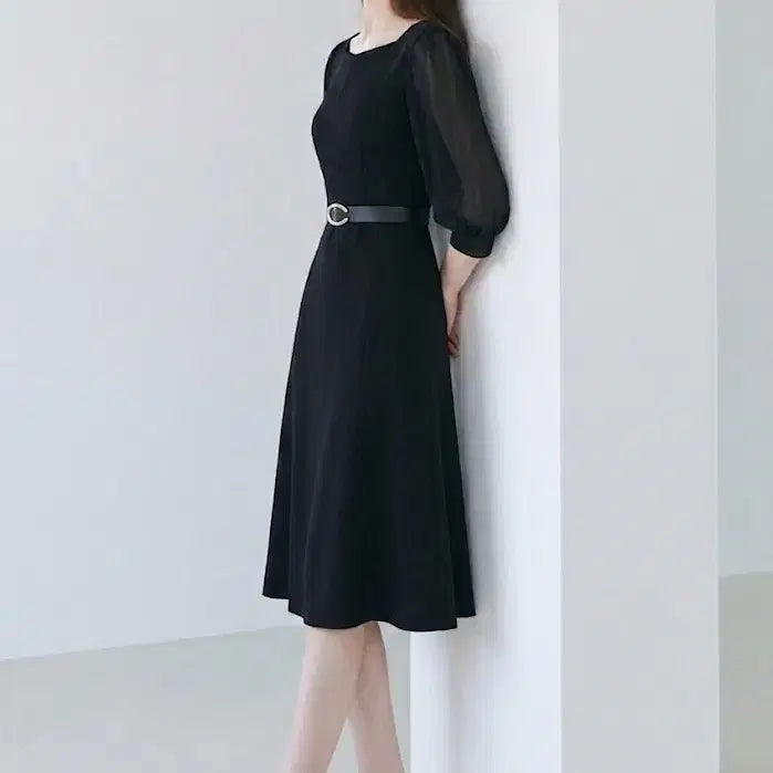 [BUNJANG] Jigott 23SS Pintuck Chiffon Sleeve Dress / 지고트 23SS 부내뿜뿜  핀턱쉬폰 슬리브  원피스