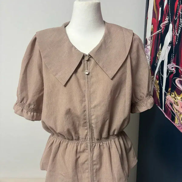 [BUNJANG] Olive des Olive Beige Collar Blouse / 올리브데올리브 베이지 카라 블라우스