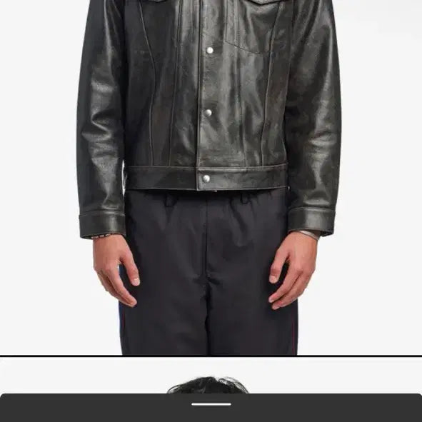 [BUNJANG] NOSTASY Star Leather Trucker Jacket Black / NOSTASY 스타 레더 트러커 자켓 블랙