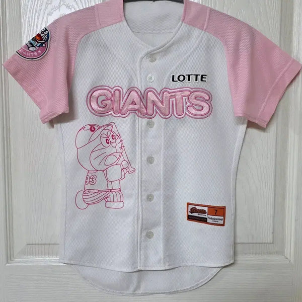 [BUNJANG] LOTTE GIANTS 2016 Doraemon Professional Pink Baseball Jersey Size 7 / [7] 롯데자이언츠 프로페셔널 2016 도라에몽 핑크 유니폼