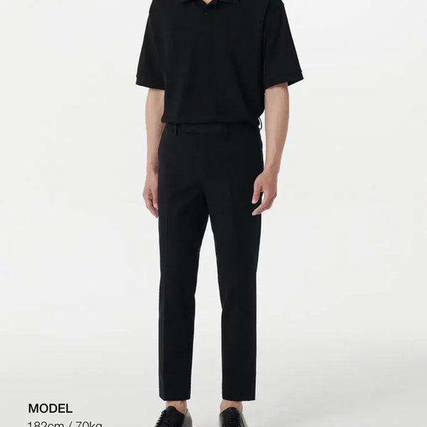 [BUNJANG] Tapered Hidden Banding Crop Slacks / <거의 새것>[36] 테이퍼드 히든 밴딩 크롭 슬랙스 [블랙]