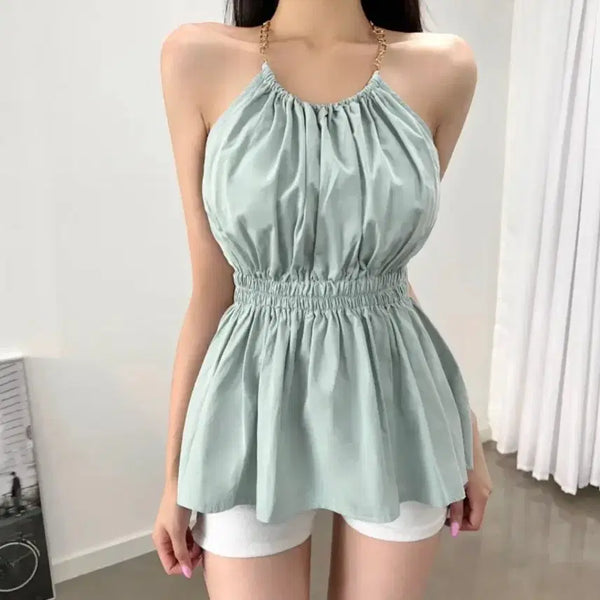 [BUNJANG] Halterneck Blouse / 휴양지룩 홀터넥 블라우스