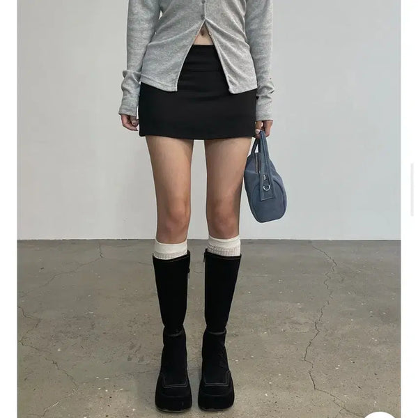 [BUNJANG] Low-Rise Mini Skirt - Black / 로우라이즈 미니스커트 블랙