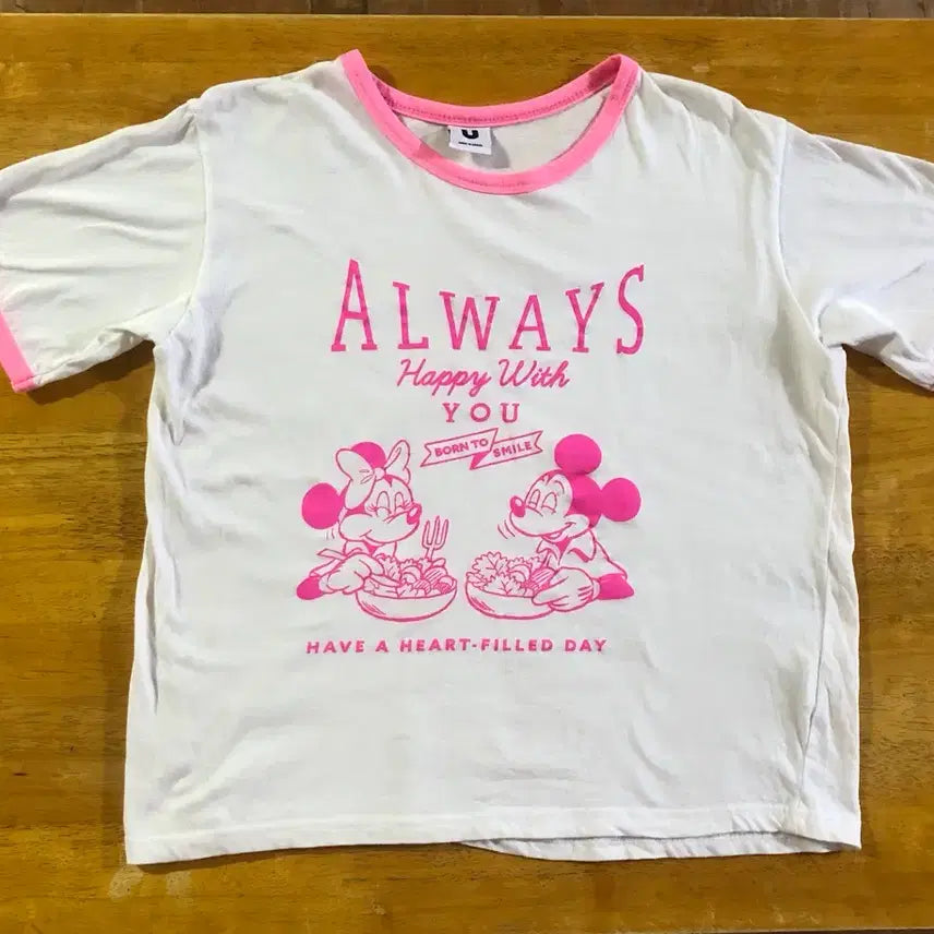 [BUNJANG] Mickey & Minnie Mouse Short Sleeve T-Shirt / 미키미니마우스 반팔티