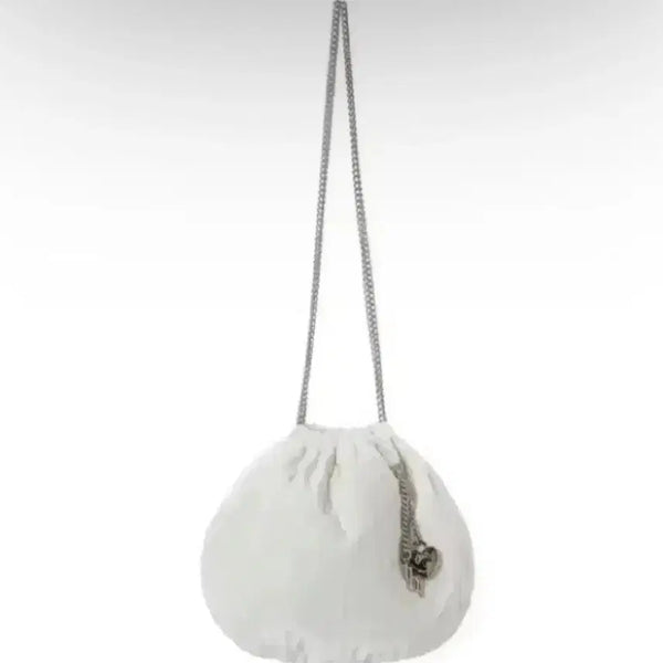 [BUNJANG] 3Times Waffle Bucket Bag Velvet White / 택달린상품 쓰리타임즈 쓰탐 와플 버킷 백 벨벳 화이트 가방