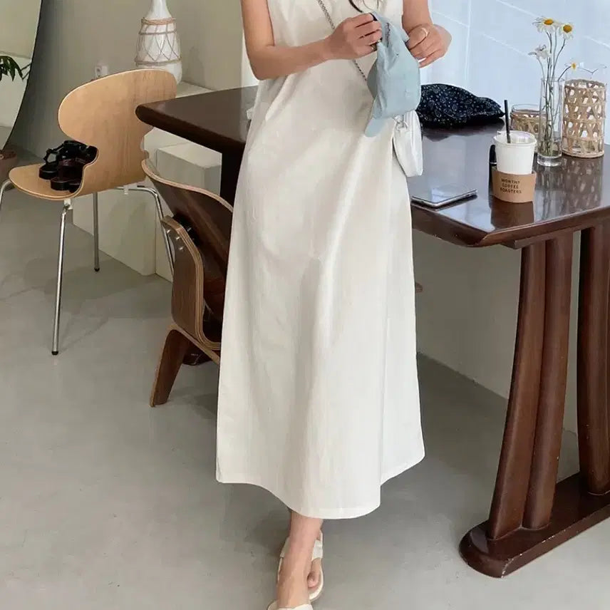 [BUNJANG] Tubing Sleeveless Dress - Ivory / (새상품) 투빙 나시 원피스 아이보리