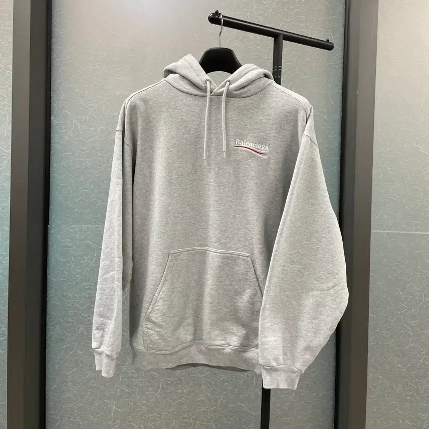 [BUNJANG] Balenciaga Political Embroidered Wave Logo Hoodie L / [새상품급/L] 발렌시아가 폴리티컬 자수 웨이브로고 후드티