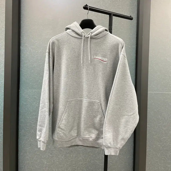 [BUNJANG] Balenciaga Political Embroidered Wave Logo Hoodie L / [새상품급/L] 발렌시아가 폴리티컬 자수 웨이브로고 후드티