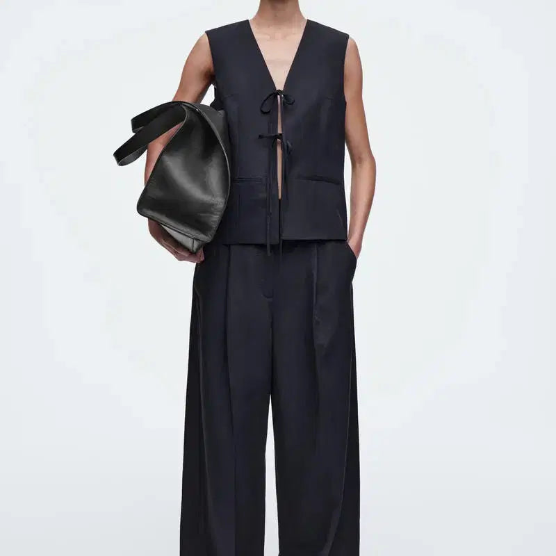 [BUNJANG] COS High-Waisted Linen Wide Leg Pants (Black) / Cos 하이웨이스트 린넨 와이드 레그 팬츠(블랙)