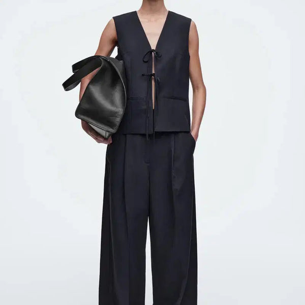 [BUNJANG] COS High-Waisted Linen Wide Leg Pants (Black) / Cos 하이웨이스트 린넨 와이드 레그 팬츠(블랙)
