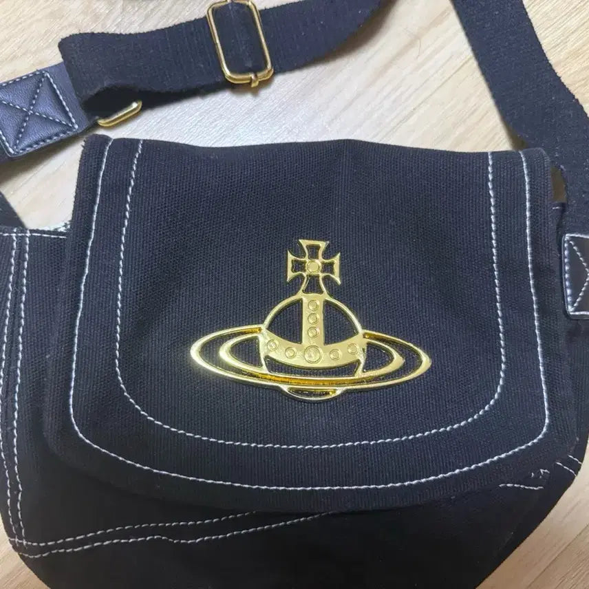 [BUNJANG] Vivienne Westwood Cotton Shoulder Bag Black / 비비안웨스트우드 코튼 숄더백 크로스백 검정