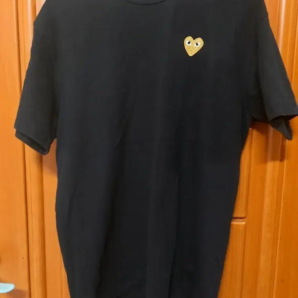 [BUNJANG] Comme des Garçons Play Gold Heart Logo T-Shirt Black XXL / 꼼데가르송 골드와펜 하트  반팔티 블랙 슬림XXL
