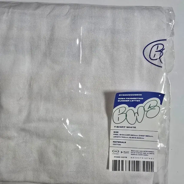 [BUNJANG] Byeon Woo-seok Fan Meeting 'Summer Letter' Official MD T-Shirt (White, Free Size) / 변우석 티셔츠 팬미팅 summer letter 공식MD 미개봉