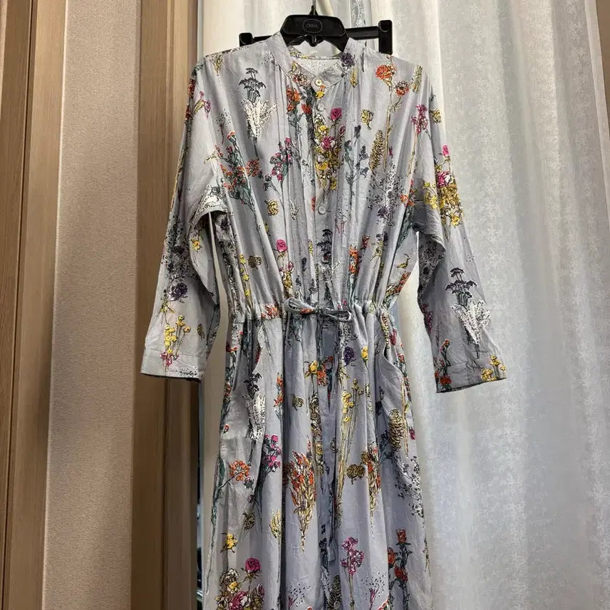 [BUNJANG] Silk Cupro Blend Flower Long Dress / 실크 큐프라 혼방 플라워 롱원피스 소재굿