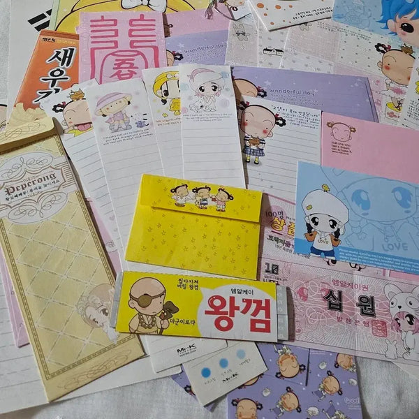 [BUNJANG] MR.K Kong Kongi Letter Paper Set / 엠알케이 미스터케이 콩콩이 편지지 지류 고전문구 다꾸 봉투 발렌 소다미