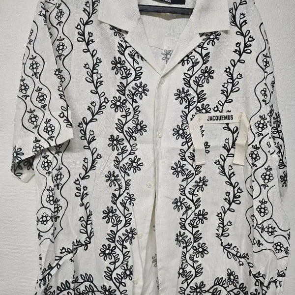 [BUNJANG] Jacquemus La Chemise Jacquard Linen Shirt Size 50 / 자크뮈스 라 슈미즈 진 플라워 가랜드 린넨셔츠 50사이즈